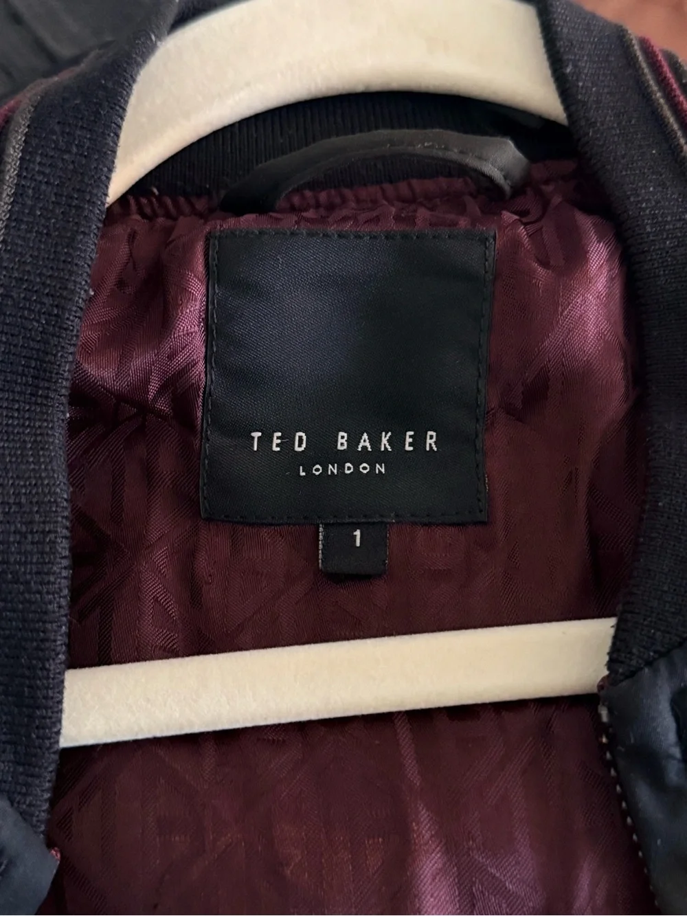 Ted Baker London Black Camouflage Bomber Jacket Sz 1